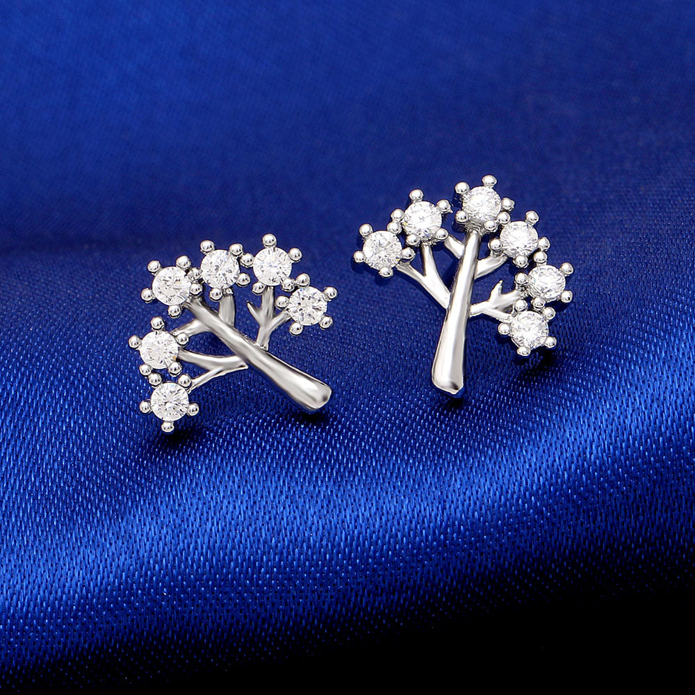 Tree of Life Stud Earrings Cz Plated Womens Ginger Lyne Collection