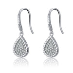 Load image into Gallery viewer, Teardrop Dangle Hook Earrings for Women Pave Cz Sterling Silver Ginger Lyne Collection - Silver
