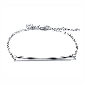 Curved Bar Chain Bracelet for Women and Girls Sterling Silver Ginger Lyne Collection