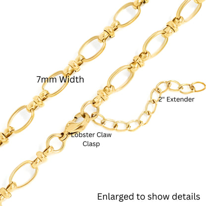OvalLinkCircleChainNecklaceforWomen18KTGoldPlatedStainlessSteel16"-18"GingerLyneCollection_Gold-tone-5