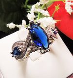 Load image into Gallery viewer, Elizabeth Blue Cz Marquise Bridal Engagement Ring Women Ginger Lyne Collection Size 6
