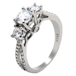 Load image into Gallery viewer, Heidi Engagement Ring Sterling Silver 3 Stone Cz Womens Ginger Lyne Collection - 9
