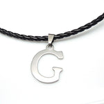 Load image into Gallery viewer, Initial Letter Necklace PU Leather Stainless Steel Men Women Ginger Lyne Collection - A
