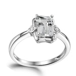 Load image into Gallery viewer, Candra Engagement Ring Women Sterling Silver Emerald Cut Ginger Lyne Collection - 6
