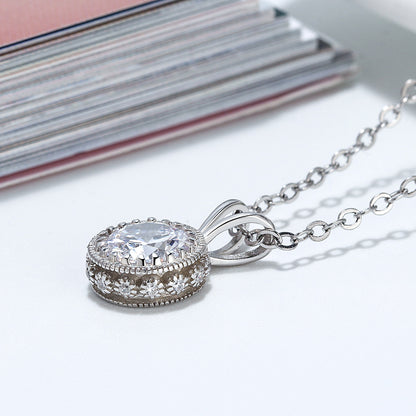 HaloRoundPendantNecklaceforWomenSterlingSilverClearCzGingerLyneCollection_Silver-5