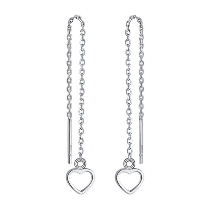 Heart Dangle Treader Earrings for Women Girls Sterling Silver Ginger Lyne Collection