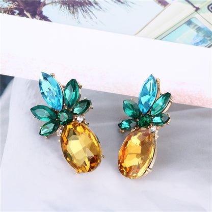 Pineapple Drop Earrings Oval Marquise Cubic Zirconia Women Ginger Lyne Collection