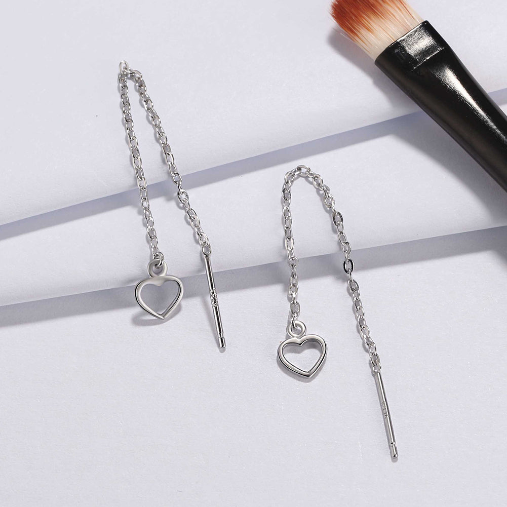 Heart Dangle Treader Earrings for Women Girls Sterling Silver Ginger Lyne Collection