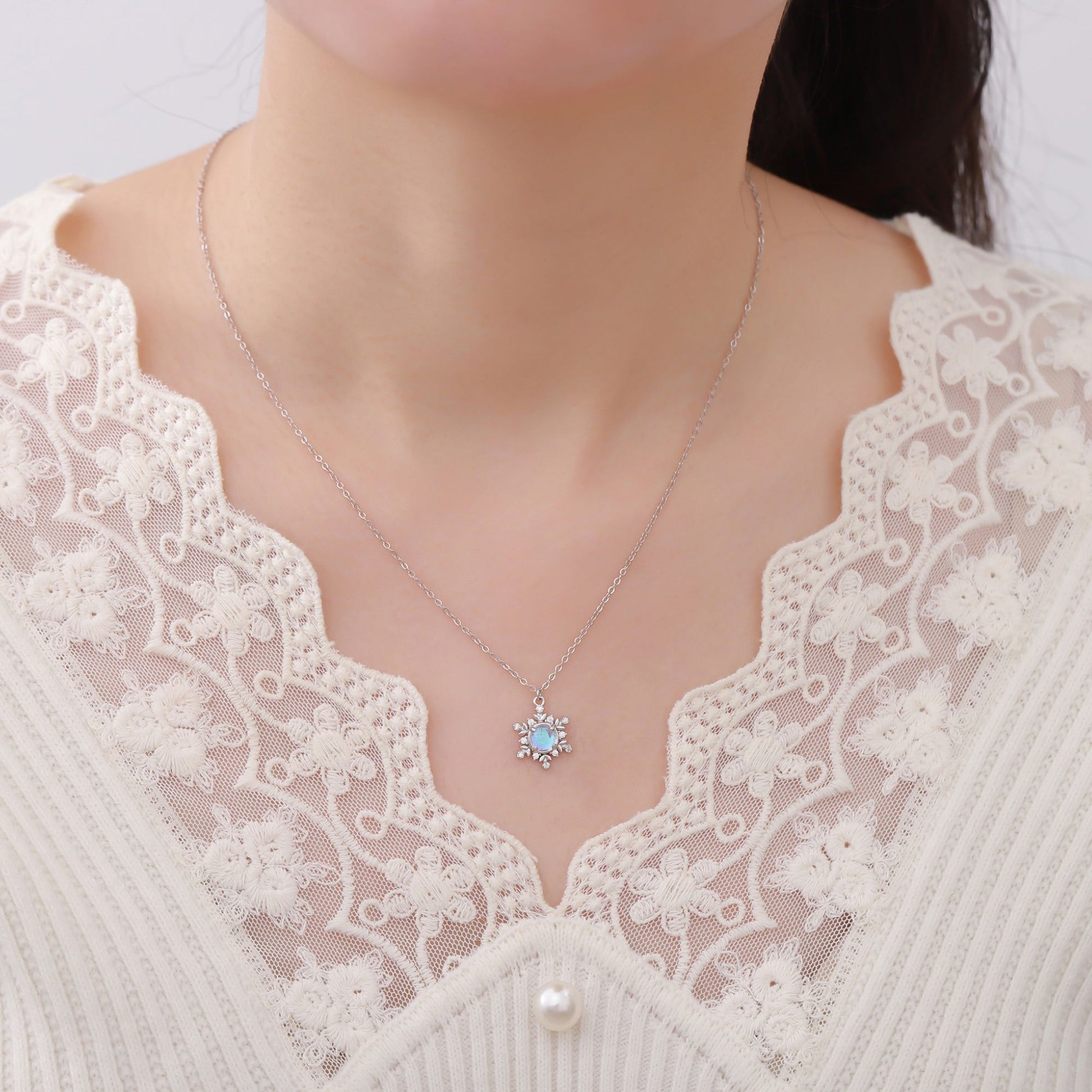 SnowflakeNecklaceforWomenbyGingerLyneSimulatedMoonstoneCZSterlingSilverChristmasJewelryGift_Silver-5