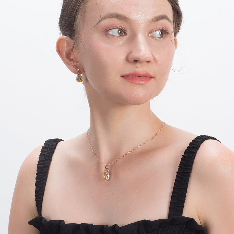 OvalPendantNecklaceforWomenYellowCzRoseSterlingSilverGingerLyneCollection_Yellow-4