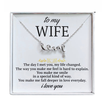 Wife Greeting Card Sterling Silver Infinity Heart Necklace Women Ginger Lyne Collection - Wife-04