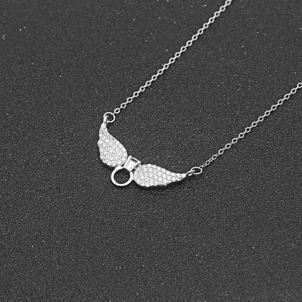 Angel Wings Sterling SilverWomens Cz Pendant Necklace by Ginger Lyne Collection