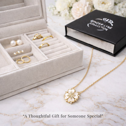 HearttoClover2in1PendantNecklaceforWomenStainlessSteelCZbyGingerLyneCollection_GoldTone-6