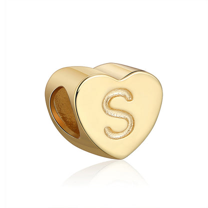 Initial Heart Charms Gold Plated  Sterling Silver Womens Ginger Lyne Collection - S
