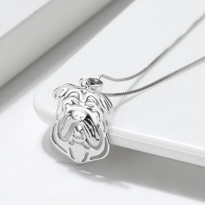 Bulldog Dog Necklace, Earrings, or Set for Women Sterling Silver Ginger Lyne Collection - Dog Set