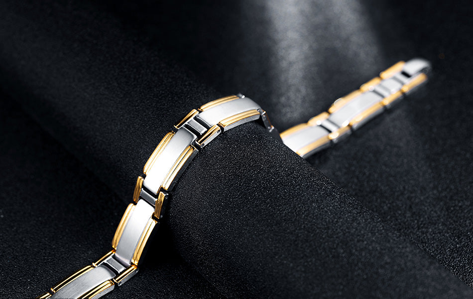 GoldOverStainlessSteelLinkBraceletMensGingerLyneCollection_Silver-4