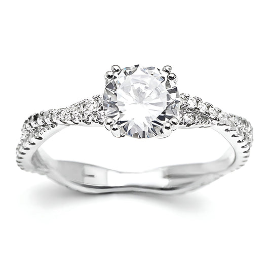 GretaEngagementRingSterlingSilverTwistClearCzWomenGingerLyneCollection_Silver-1