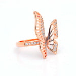Load image into Gallery viewer, Butterfly Statement Ring Rose Gold Plated Cz Ginger Lyne Collection - 6
