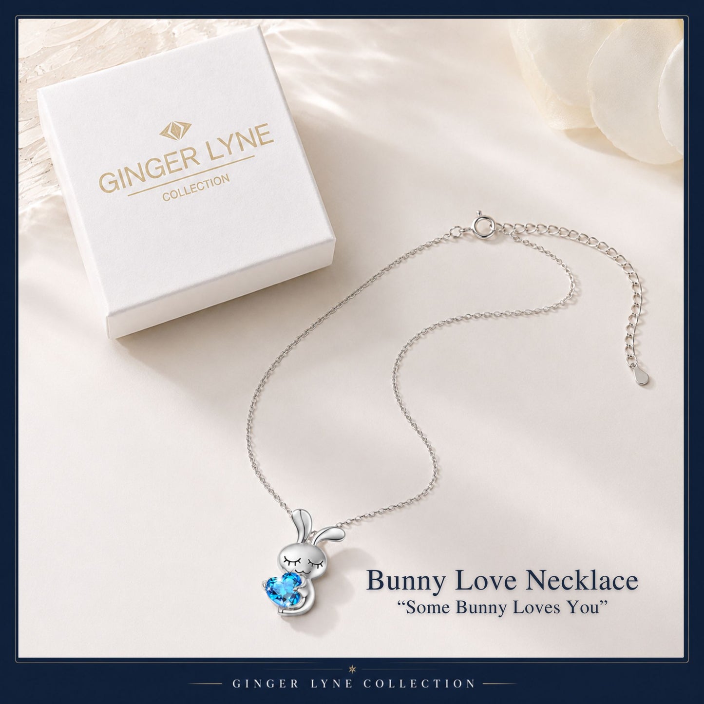 BunnyLoveNecklaceSterlingSilverHeartBlueCzWomensGingerLyneCollection_Blue-4