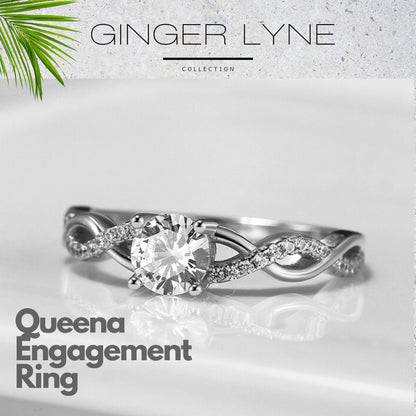 Queena Engagement Ring for Women Sterling Silver CZ Ginger Lyne Collection