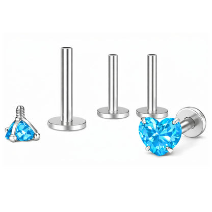 SmallHeartCZSolitaireFlatBackStudEarringsBodyPiercingsbyGingerLyne2SetsPost6mm8mmIncluded_5mm-Blue-1