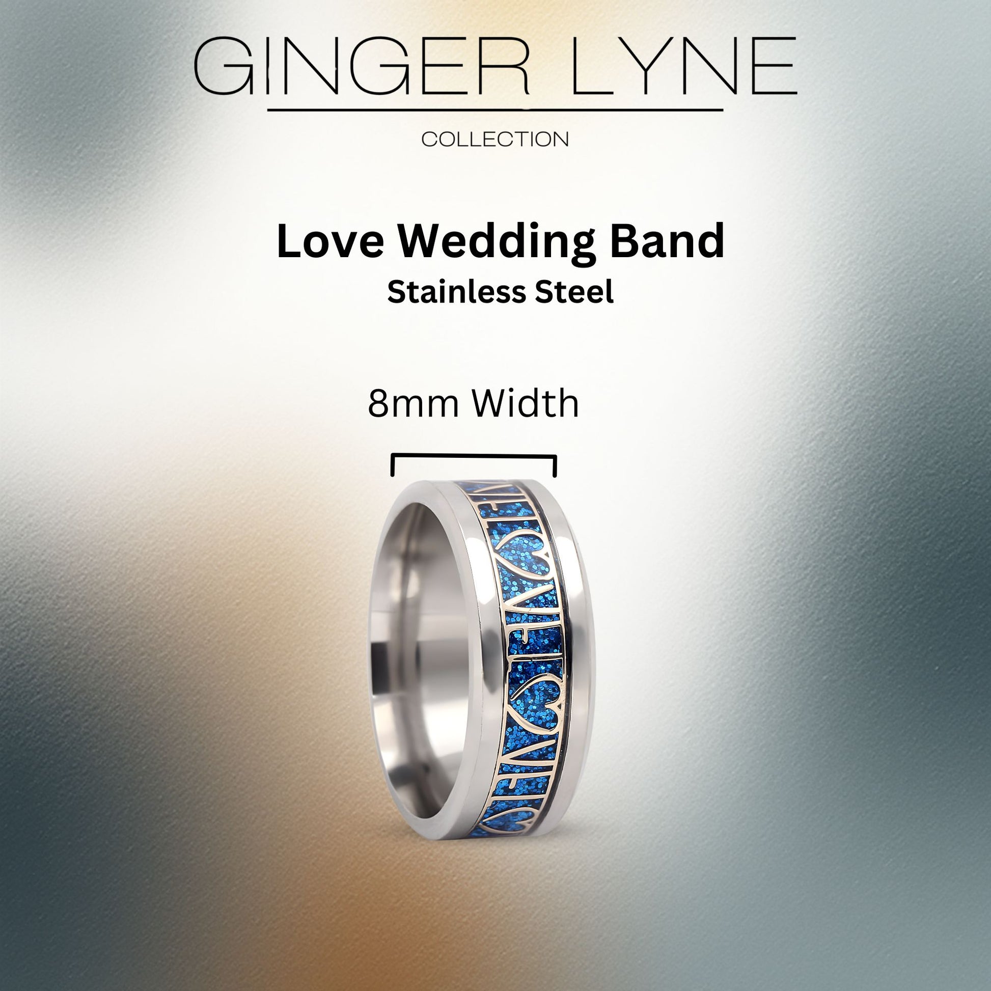 GingerLyneLoveBlueStainlessSteelWeddingBand8mmRingforMenorWomen_Blue-3