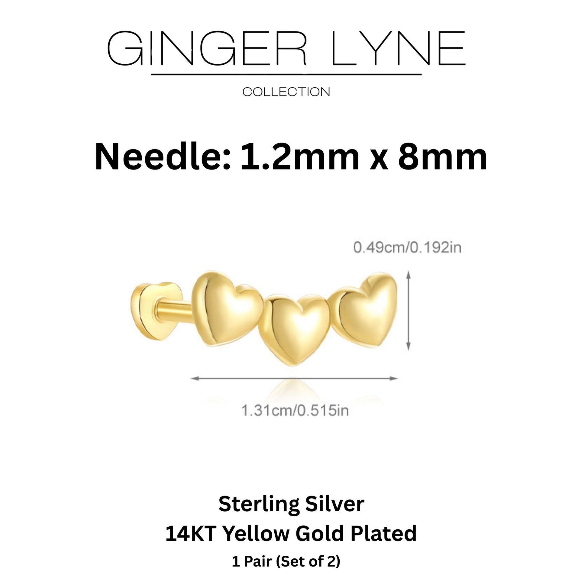HeartCrawlerFlatBackEarringsforCartilageHelixTragusLobeGoldoverSterlingSilverStudsPairbyGingerLyne_Gold-5