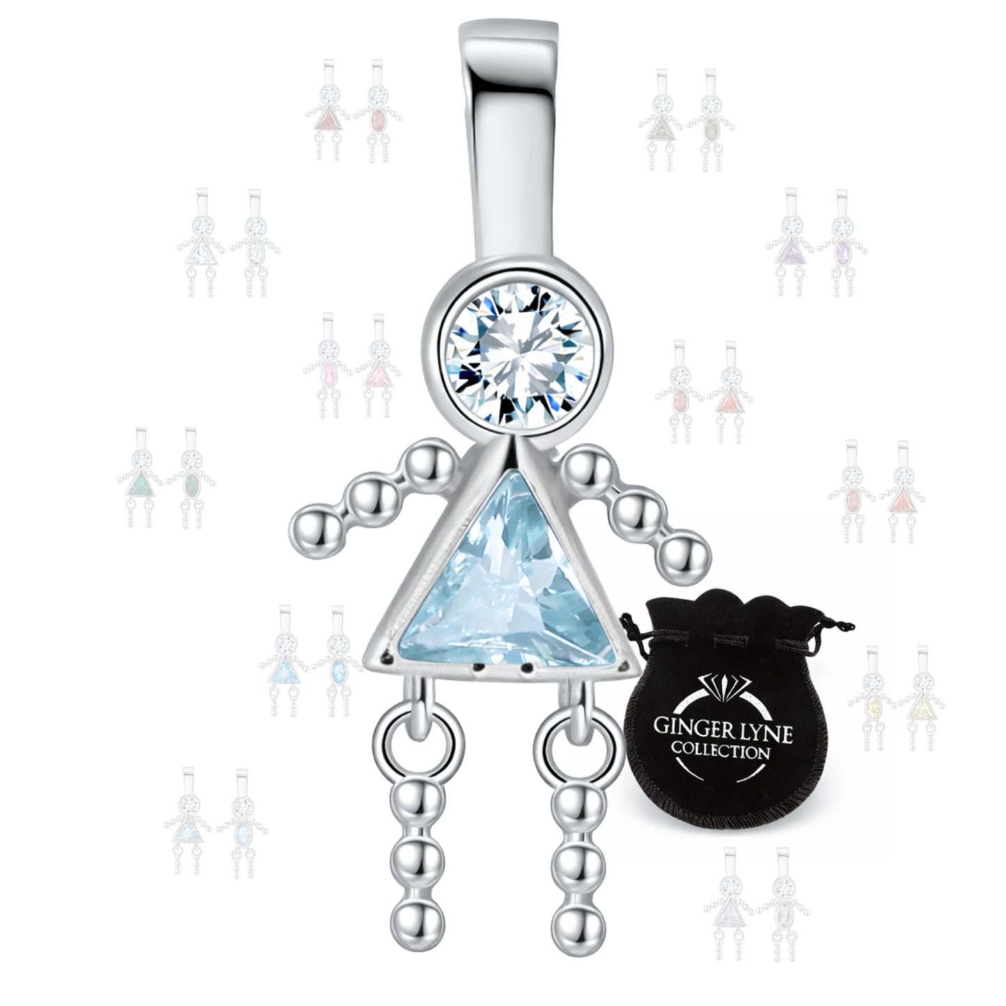 GingerLyneGirlKidBirthstonePendantCharmsCubicZirconiaSterlingSilverBabyforFamilyTreeNecklaceGiftforMomorGrandma_GirlMarch-1