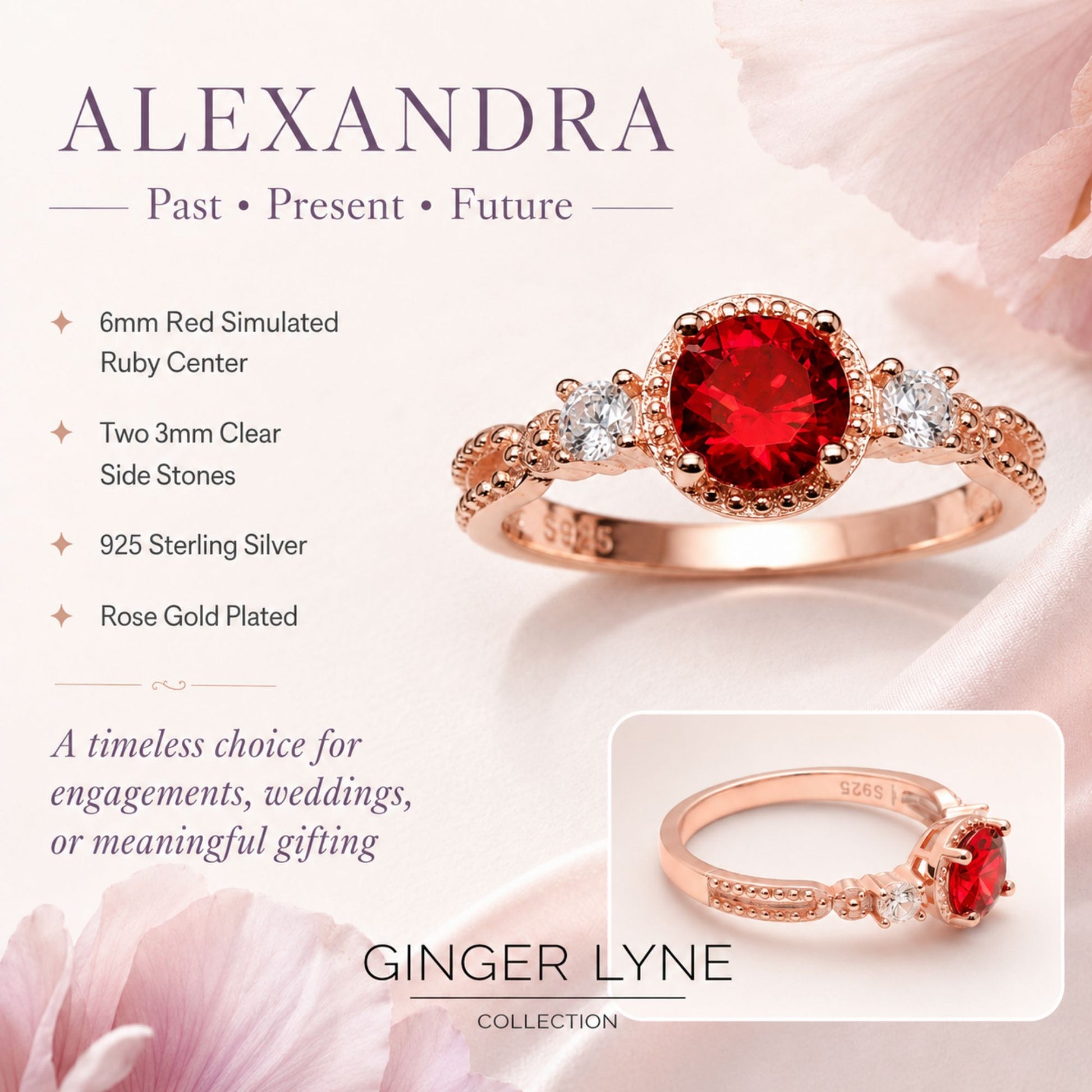 AlexandraBirthstoneRingRoseGoldPlatedSterlingSilverRedCZWomensGingerLyne_Red-3