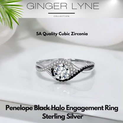 PenelopeBlackHaloEngagementRingforWomenSterlingSilverWeddingRingGingerLyneCollection_Black-2