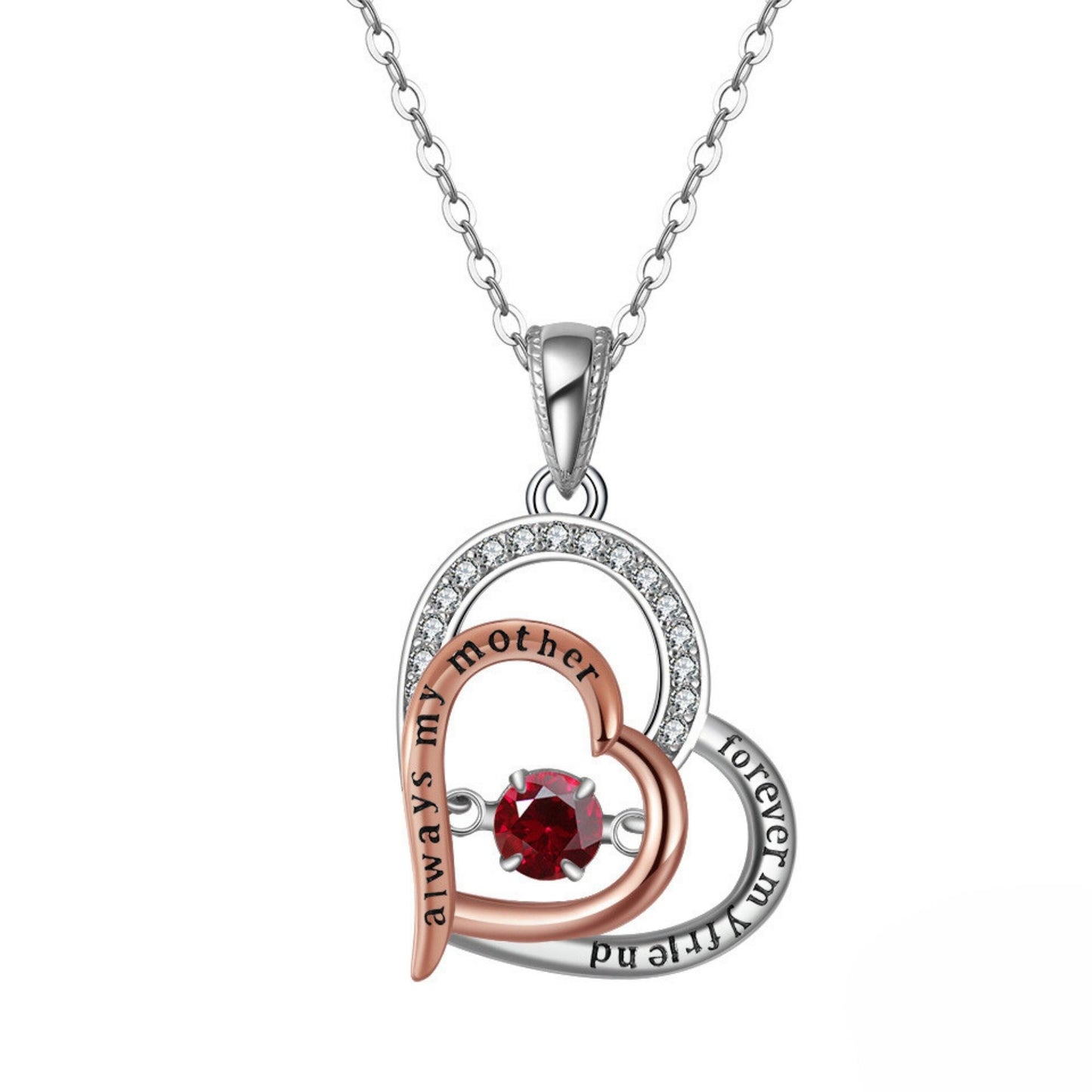 Birthstone Mom Necklace for Mother by Ginger Lyne Sterling Silver Swinging CZ