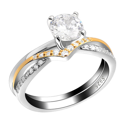 ChiaraAnniversaryWeddingBandRingGoldSterlingSilverVShapeCZGingerLyneCollection_Gold-4