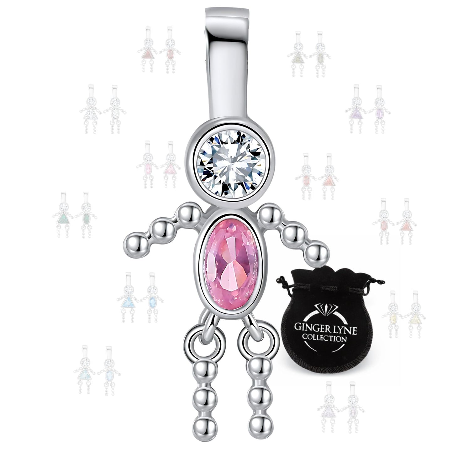 BirthstoneFamilyPendantforMombyGingerLyneStainlessSteelCubicZirconiaCharmsForGrandmaNecklace_Male-October-Silver-1