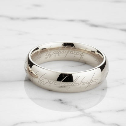 GingerLyne6mmSilverToneTungstenWeddingBandforMenorWomenEngravedScriptComfortFitRing_6mmSilver-2