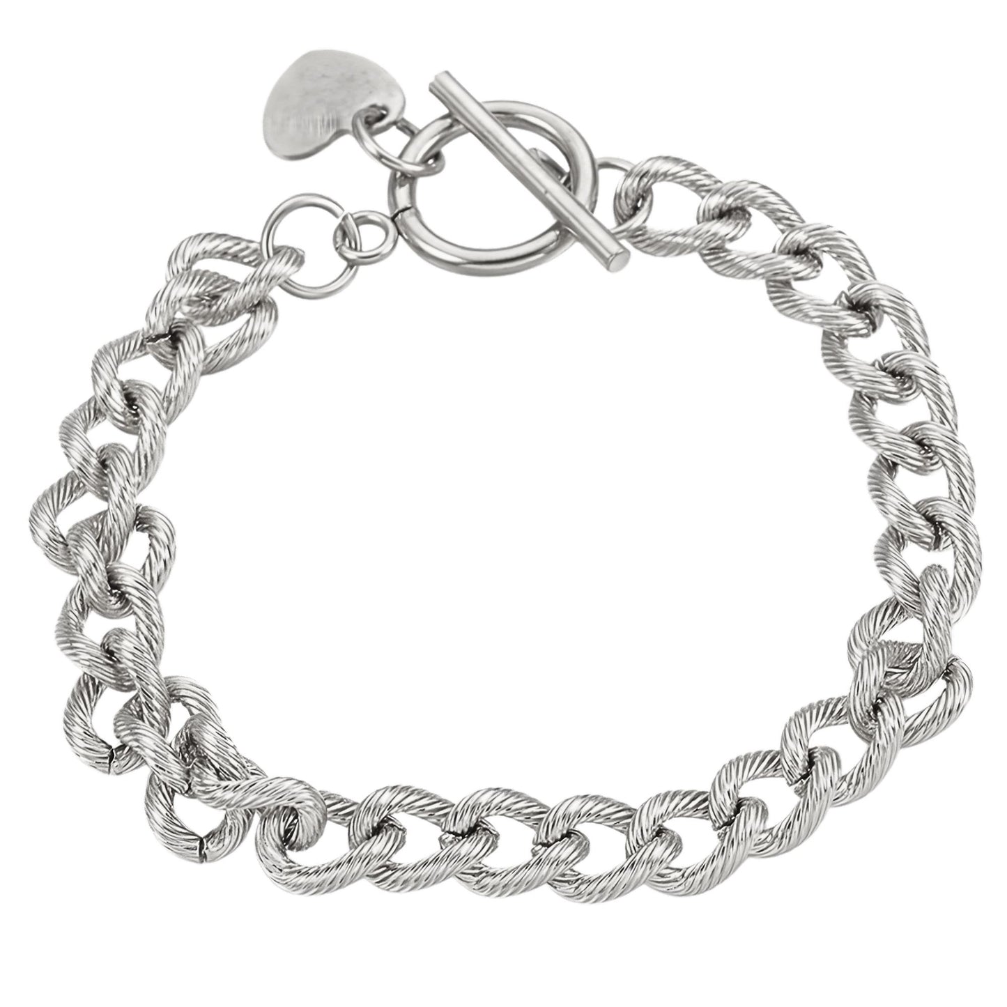 HeartCharmToggleBraceletforWomenbyGingerLyneStainlessSteelChain_Gold-1