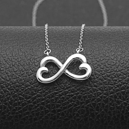 Anniversary Greeting Card Sterling Silver Infinity Hearts Necklace Ginger Lyne Collection