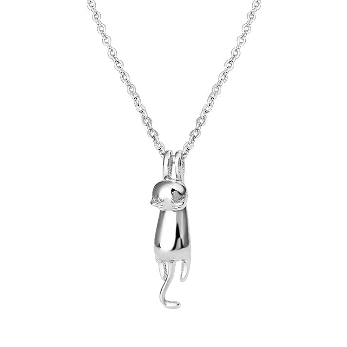 Hanging Cat Necklace Mom Greeting Card Sterling Silver Gift for Women Ginger Lyne Collection - Mom-07 - Mom-007