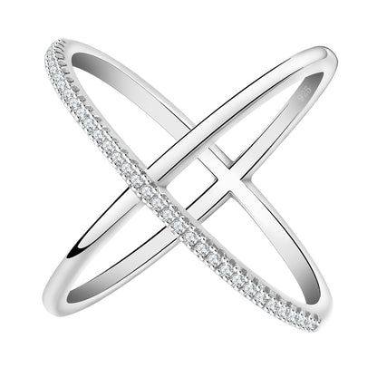 Infinity Ring for Women and Girls Crisscross Micro Pave Cz Gold Plated Ginger Lyne Collection