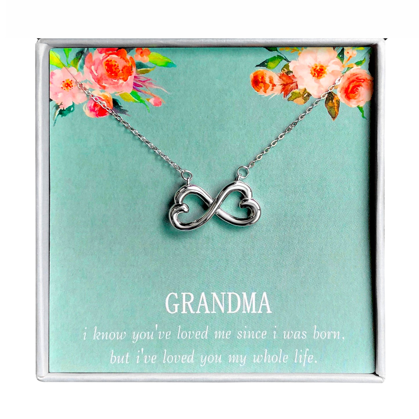 Grandma Greeting Card Sterling Silver Infinity Necklace Womens Ginger Lyne Collection