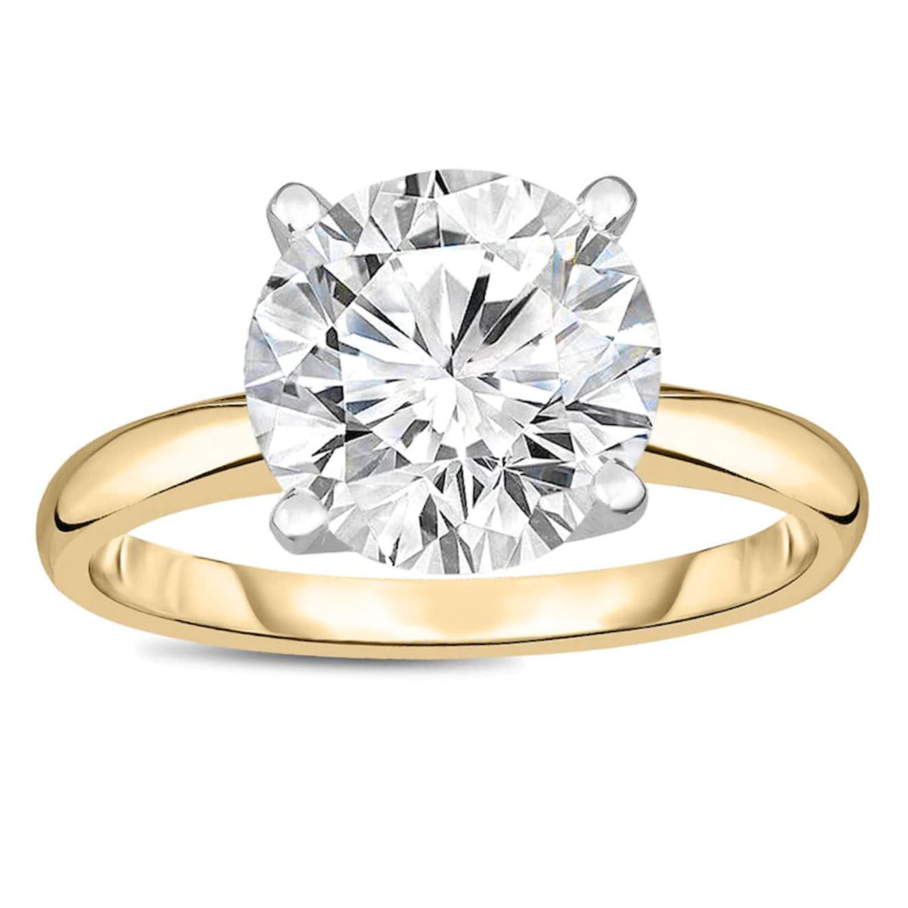 Amore Engagement Ring Women 3 Ct Moissanite Gold Sterling Ginger Lyne Collection - 3CT Gold over Silver,10