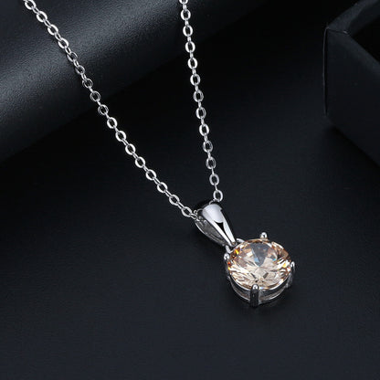 Solitaire Birthstone Necklace for Women Cz Sterling Silver Ginger Lyne Collection - November-Topaz Yellow