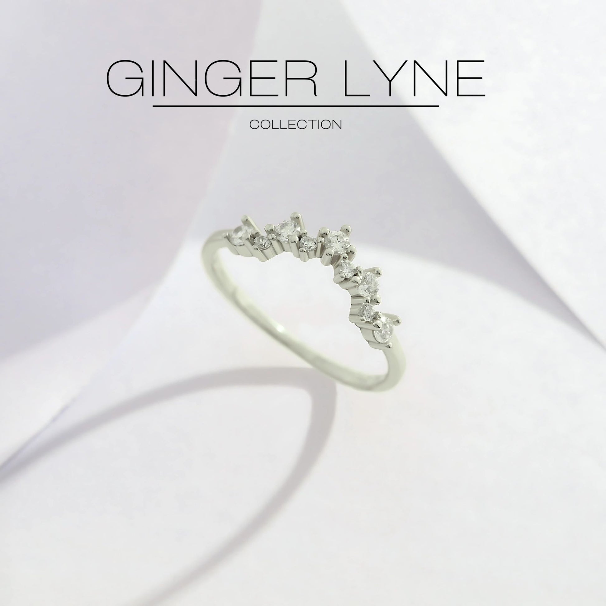 AriaHalfEternityRingforWomenSterlingSilverCZAnniversaryBandStackableChevronCurvebyGingerLyne_Gold-5
