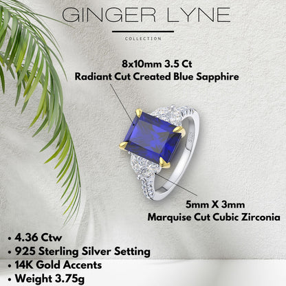 Blue Sapphire Engagement Rings for Women Sterling Silver Birthstone Rings by Ginger Lyne