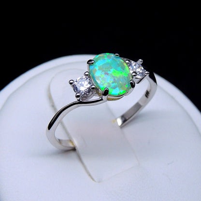 Addy Purple Opal Ring Sterling Silver Women Engagement Ginger Lyne Collection