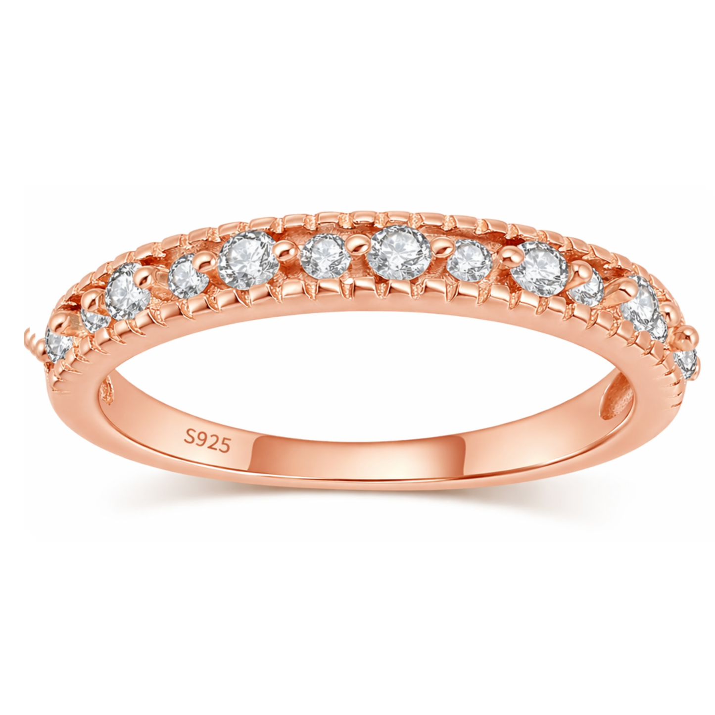 AlessiaWeddingBandforWomenSterlingSilverCZAnniversaryHalfEternityBandStackablebyGingerLyne_Rose-1
