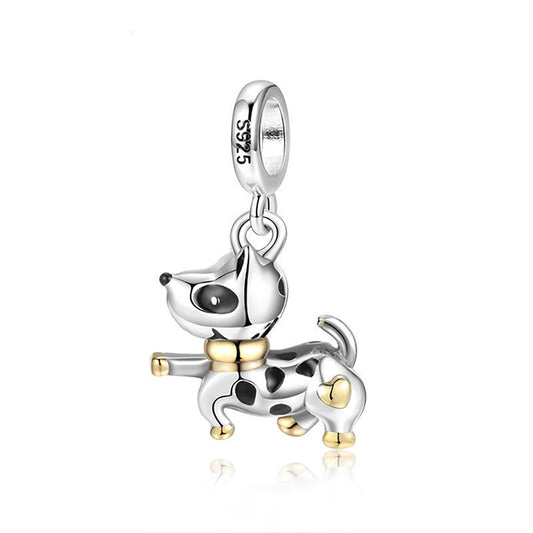 DachshundDogPuppyCharmEuropeanBeadSterlingSilverGingerLyneCollection_Silver-1