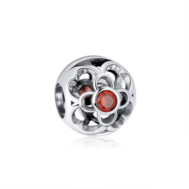 Birthstone Charms for Bracelet Sterling Silver CZ Womens Ginger Lyne Collection - January