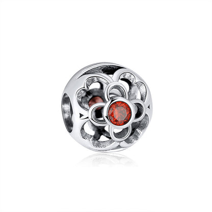 Birthstone Charms for Bracelet Sterling Silver CZ Womens Ginger Lyne Collection - January