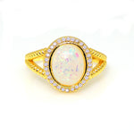 Load image into Gallery viewer, Lindsey Statement Ring Fire Opal Cubic Zirconia Womens Ginger Lyne Collection - 10
