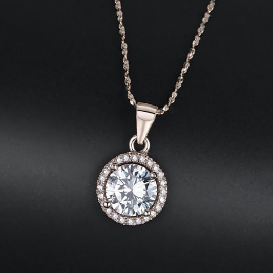 JennyPendantNecklaceHaloRoundCzGoldPlatedGingerLyneCollection_Gold-1